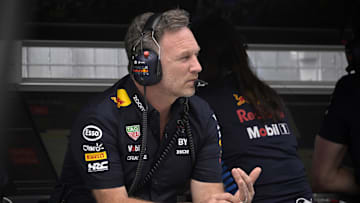 Jun 8, 2024; Montreal, Quebec, CAN; Red Bull Racing CEO and team principal Christian Horner in the pit lane at Circuit Gilles Villeneuve. Mandatory Credit: Eric Bolte-Imagn Images