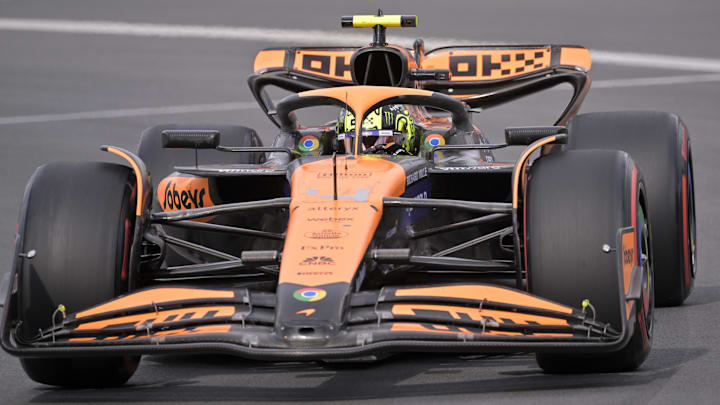 Jun 8, 2024; Montreal, Quebec, CAN; McLaren driver Lando Norris (GBR) races during qualifying at Circuit Gilles Villeneuve.