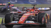 Jun 9, 2024; Montreal, Quebec, CAN; Ferrari driver Charles Leclerc (MCO) races during the Canadian Grand Prix at Circuit Gilles Villeneuve. Mandatory Credit: Eric Bolte-USA TODAY Sports