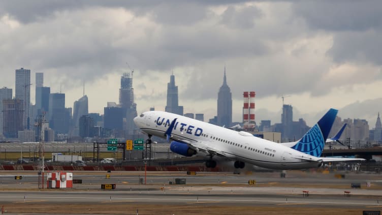 Airplanes at Newark Liberty International Airport in Newark, New Jersey.