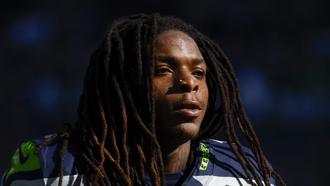 Oct 6, 2024; Seattle, Washington, USA; Seattle Seahawks wide receiver Laviska Shenault Jr. (1) returns to the locker room following pregame warmups against the New York Giants at Lumen Field. Oct 6, 2024; Seattle, Washington, USA; Seattle Seahawks wide receiver Laviska Shenault Jr. (1) returns to the locker room following pregame warmups against the New York Giants at Lumen Field.