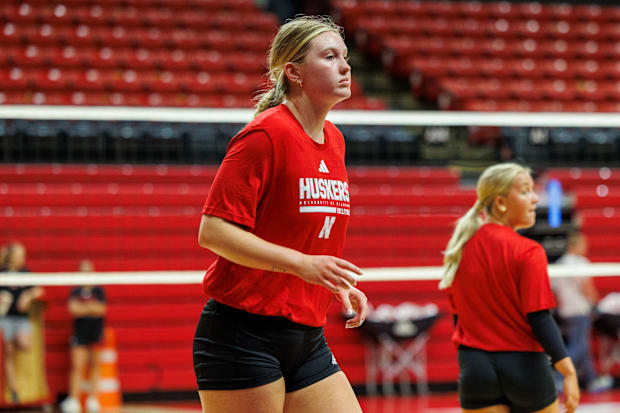 Nebraska volleyball setter Campbell Flynn at practice ahead of the 2025 season.
