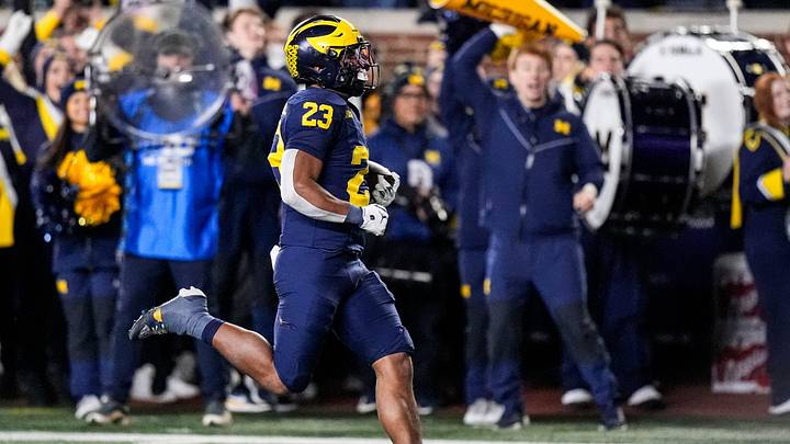 Michigan running back Jordan Marshall (23) runs for a touchdown against Purdue during the first half at Michigan Stadium in Ann Arbor on Saturday, November 1, 2025.