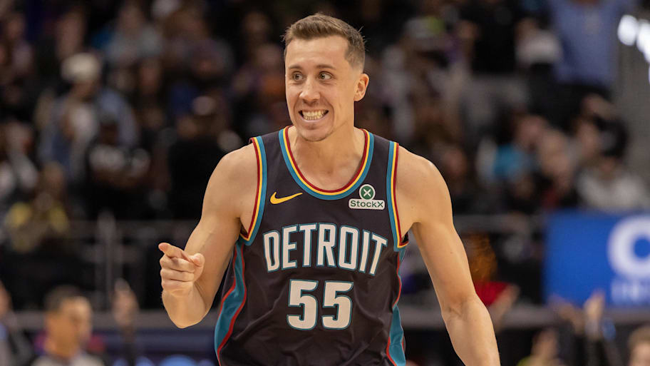 Duncan Robinson celebrates a three