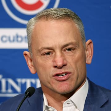 Jan 12, 2024; Chicago, IL, USA; Chicago Cubs president of baseball operations Jed Hoyer