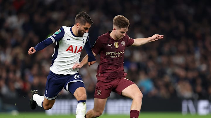 James McAtee in action against Spurs 