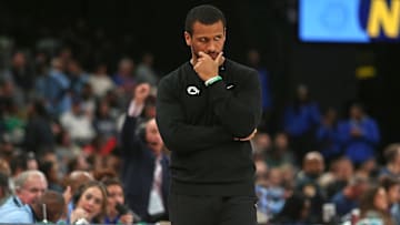 Mar 31, 2025; Memphis, Tennessee, USA; Boston Celtics head coach Joe Mazzulla looks on during the third quarter against the Memphis Grizzlies at FedExForum. Mandatory Credit: Petre Thomas-Imagn Images