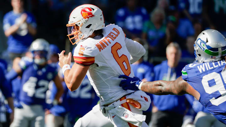 Baker Mayfield got into it with a Seahawks fan during the Buccaneers' win in Week 5.