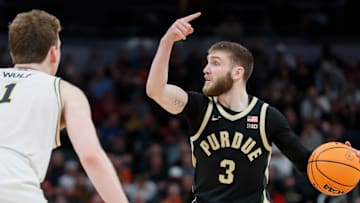 Purdue guard Braden Smith (3) calls out a play during the Boilermakers' Big Ten Tournament quarterfinal game last Friday.