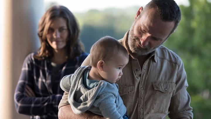 Andrew Lincoln as Rick Grimes, Lauren Cohan as Maggie Rhee in The Walking Dead Season 9 Episode 1