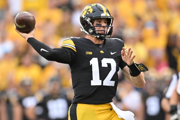 Iowa quarterback Cade McNamara.