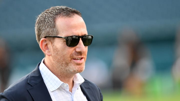 Aug 17, 2023; Philadelphia, Pennsylvania, USA;  Philadelphia Eagles general manager Howie Roseman against the Cleveland Browns at Lincoln Financial Field. Mandatory Credit: Eric Hartline-USA TODAY Sports