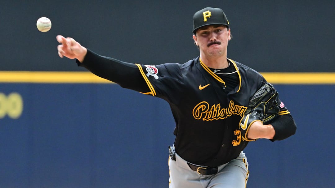 Pittsburgh Pirates starting pitcher Paul Skenes (30) pitches in the first inning against the Milwaukee Brewers at American Family Field. 