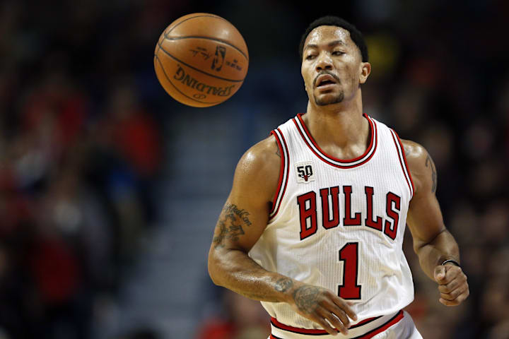 Former Chicago Bulls guard Derrick Rose against the Sacramento Kings on Mar. 21, 2016.