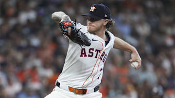 Jun 14, 2025; Houston, Texas, USA; Houston Astros relief pitcher Josh Hader (71) delivers a pitch during the ninth inning against the Minnesota Twins at Daikin Park.