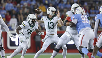 Baylor Bears quarterback Sawyer Robertson. Mandatory Credit: Troy Taormina-Imagn Images
