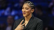 Candace’s Rising Stars general manager Candace Parker looks on during the 2025 NBA All-Star Game.