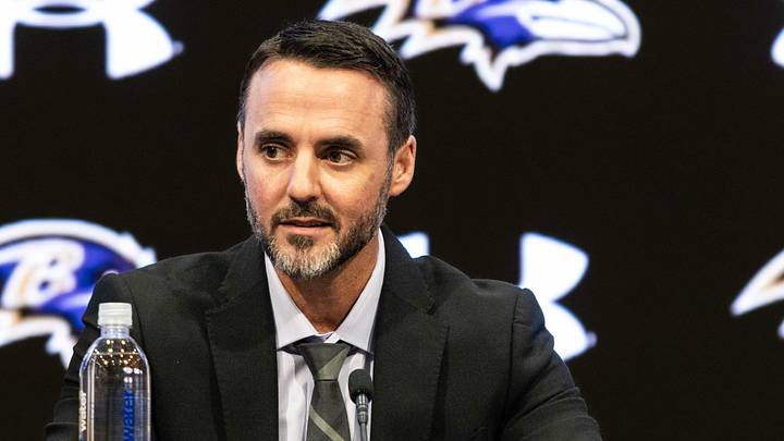 Jan 29, 2026; Owings Mills, MD, USA; Jesse Minter at press conference at Under Armour Performance Center. Mandatory Credit: Lexi Thompson-Imagn Images