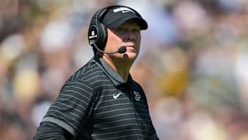 Purdue Boilermakers head coach Barry Odom stands on the sidelines