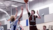 Logan-Rogersville guard Chase Branham attempts a floater