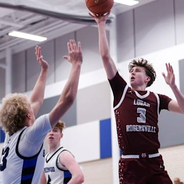 Logan-Rogersville guard Chase Branham attempts a floater