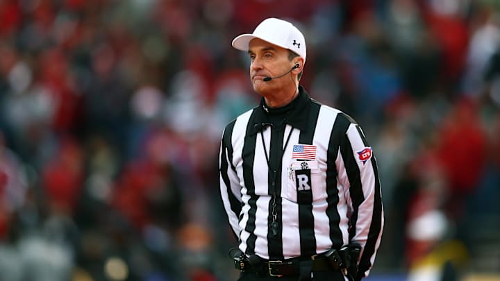 Dec 21, 2013; Albuquerque, NM, USA; NCAA referee Ken Williamson during the game between the Colorado State Rams against the Washington State Cougars during the Gildan New Mexico Bowl at University Stadium. Mandatory Credit: Mark J. Rebilas-Imagn Images