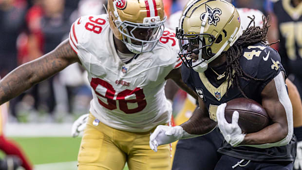 San Francisco 49ers defensive end Mykel Williams (98).