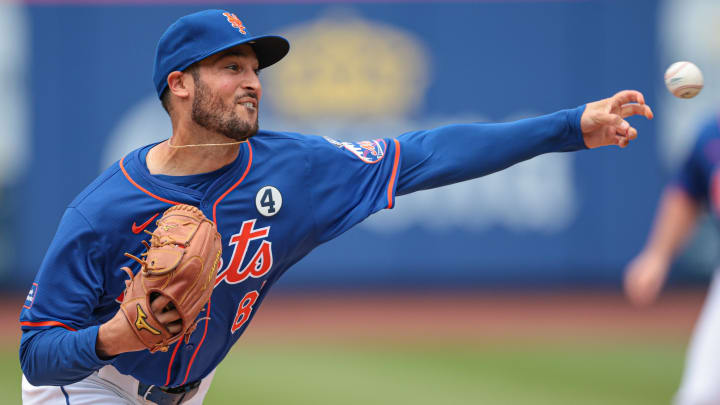 Jun 2, 2024; New York City, New York, USA; New York Mets relief pitcher Danny Young (81) delivers a pitch during the sixth inning against the Arizona Diamondbacks at Citi Field. Mandatory Credit: Vincent Carchietta-USA TODAY Sports
