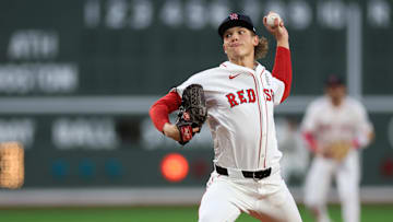Boston Red Sox starting pitcher Connelly Early (71) delivers a pitch during the first inning against the Athletics at Fenway Park.
