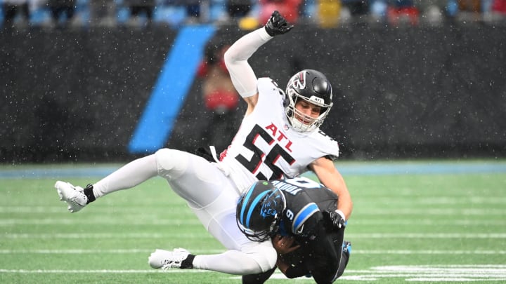 Atlanta Falcons linebacker Kaden Elliss spearheads a talented room that also includes Nate Landman and Troy Andersen.