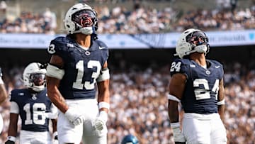 Penn State football linebackers Tony Rojas and Amare Campbell