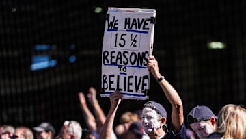 Cleveland Guardians fans cheer on against Detroit Tigers during Game 2 of AL wild-card series at Progressive Field in Cleveland, Ohio on Wednesday, Oct. 1, 2025.