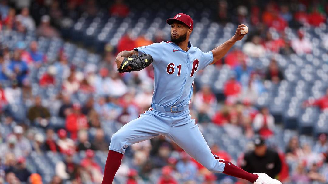 Apr 30, 2026; Philadelphia, Pennsylvania, USA; Philadelphia Phillies pitcher Cristopher Sanchez (61) throws a pitch during the first inning against the San Francisco Giants at Citizens Bank Park. Mandatory Credit: Bill Streicher-Imagn Images Apr 30, 2026; Philadelphia, Pennsylvania, USA; Philadelphia Phillies pitcher Cristopher Sanchez (61) throws a pitch during the first inning against the San Francisco Giants at Citizens Bank Park. Mandatory Credit: Bill Streicher-Imagn Images