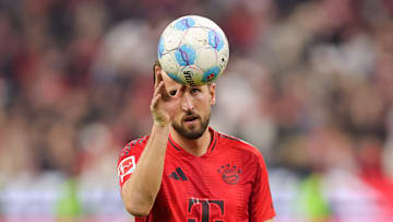Harry Kane with the match ball after his hat-trick against Stuttgart