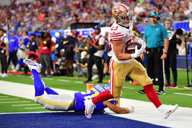 San Francisco 49ers running back Christian McCaffrey (23).