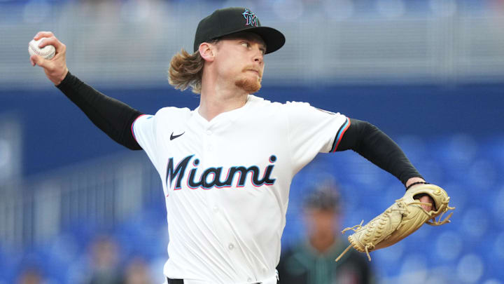 Miami Marlins pitcher Max Meyer is a great prop target on Monday.