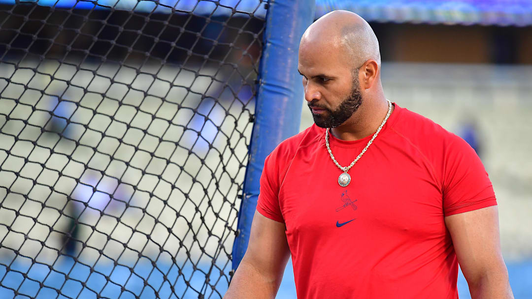 Albert Pujols (5) before playing against the Los Angeles Dodgers at Dodger Stadium on Sept. 23, 2022.