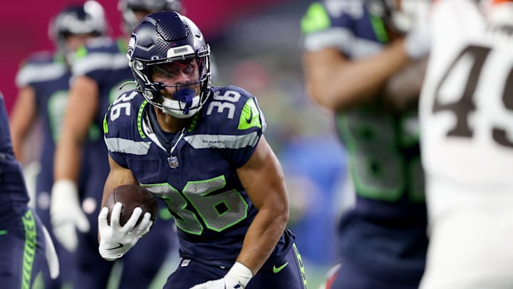 George Holani of the Seattle Seahawks