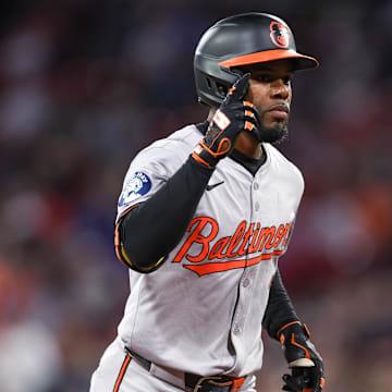 Sep 10, 2024; Boston, Massachusetts, USA; Baltimore Orioles center fielder Cedric Mullins (31) celebrates after hitting a two run home run during the third inning against the Boston Red Sox at Fenway Park. 