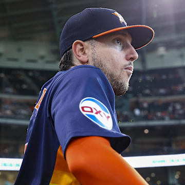 Sep 8, 2024; Houston, Texas, USA; Houston Astros designated hitter Kyle Tucker (30) walks out of the dugout before the game against the Arizona Diamondbacks at Minute Maid Park.