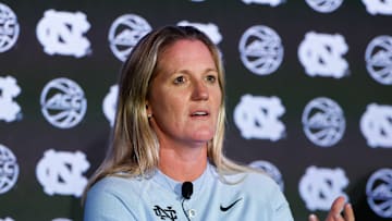 Head coach Courtney Banghart at the 2025 ACC Tipoff 