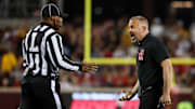 Nebraska Cornhuskers head coach Matt Rhule during Friday night's game in Minneapolis.
