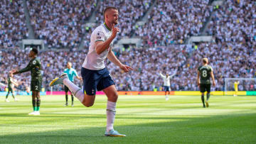 Eric Dier celebrates a rare goal to put Tottenham ahead against Southampton