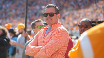 Tennessee athletic director Danny White is seen on the sidelines during a game between Tennessee and UT Martin in Neyland Stadium, Saturday, Oct. 22, 2022.