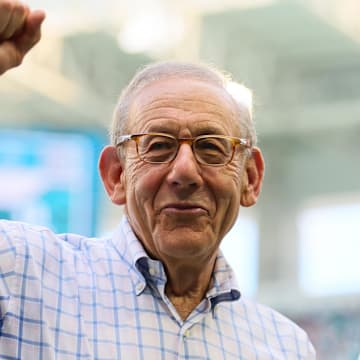 Miami Dolphins owner Stephen Ross reacts after the game against the Jacksonville Jaguars at Hard Rock Stadium in the 2024 season opener.