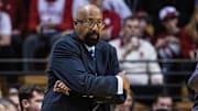 Indiana Hoosiers head coach Mike Woodson in the first half against the Sam Houston State Bearkats  at Simon Skjodt Assembly Hall.