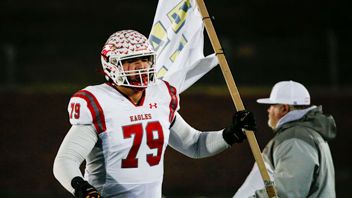 The nation's No. 1 2026 offensive line recruit, Jackson Cantwell went viral last season for leading his team onto the field each week carrying a Waffle House flag. The nation's No. 1 2026 offensive line recruit, Jackson Cantwell went viral last season for leading his team onto the field each week carrying a Waffle House flag.