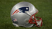Jan 20, 2013; Foxboro, MA, USA; General view of a New England Patriots helmet during the AFC championship game against the Baltimore Ravens at Gillette Stadium. The Ravens defeated the Patriots 28-13.  Mandatory Credit: Kirby Lee/Imagn Images