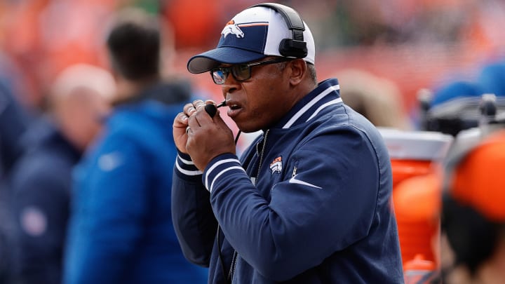 Dec 31, 2023; Denver, Colorado, USA; Denver Broncos defensive coordinator Vance Joseph before the game against the Los Angeles Chargers at Empower Field at Mile High. Mandatory Credit: Isaiah J. Downing-Imagn Images