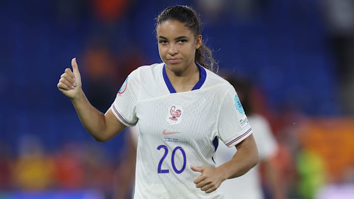 Delphine Cascarino a inscrit un doublé face aux Pays-Bas. Delphine Cascarino a inscrit un doublé face aux Pays-Bas.